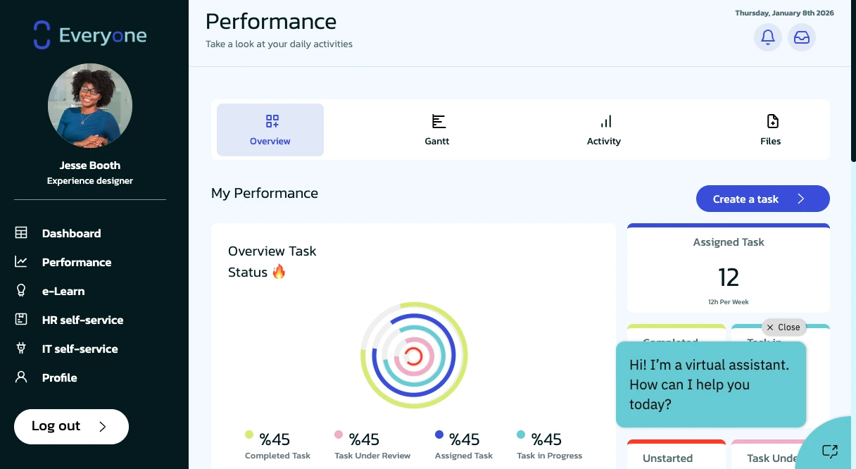 Landing with chatbot